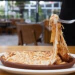 traditional cheese meat dish in a restaurant