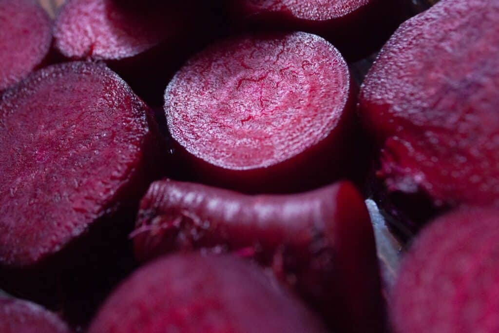 Cut beetroot slices