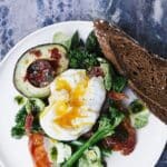 vegetable salad served on plate