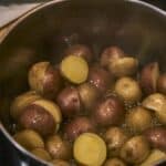 a pot of potatoes