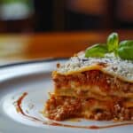 Layered to perfection, this classic Italian lasagna features rich meat sauce, creamy cheese, and a touch of fresh basil.