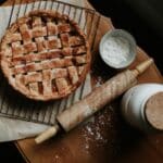 brown pie on brown wooden table