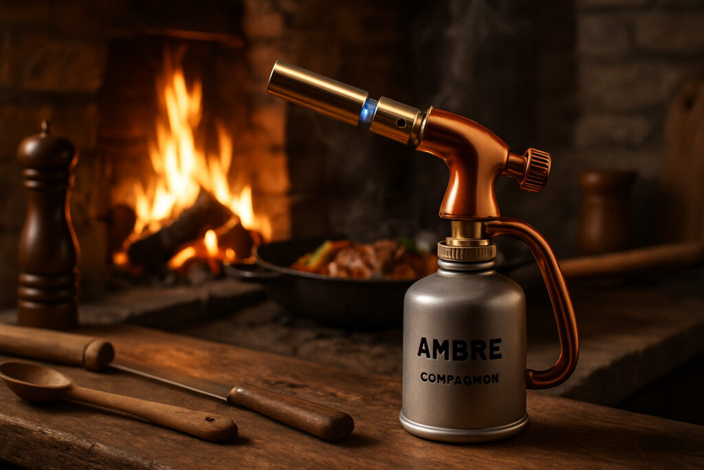 découvrez ambre chalumeau compagnon, l’accessoire incontournable pour sublimer vos recettes au feu de bois avec précision et authenticité.