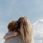 Mother holding child